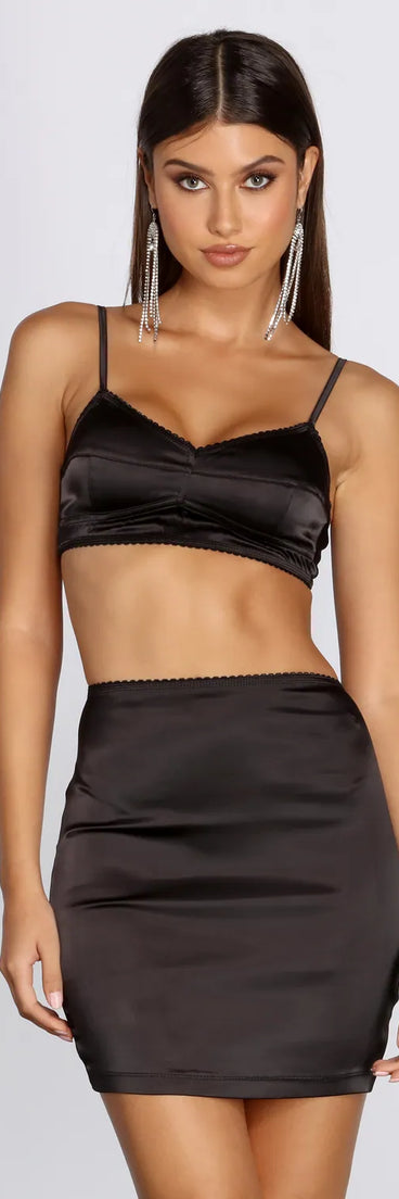 Sultry Satin Crop Top