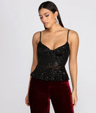 Party Ready Peplum Sequin Top