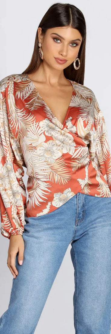 Belted Wrap Front Blouse