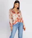 Belted Wrap Front Blouse