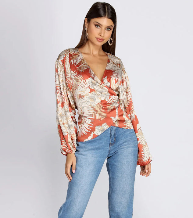 Belted Wrap Front Blouse