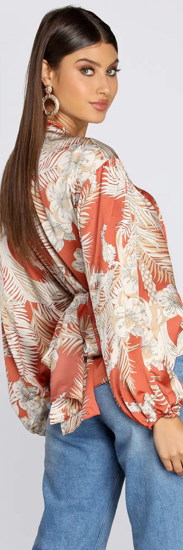 Belted Wrap Front Blouse