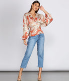 Belted Wrap Front Blouse