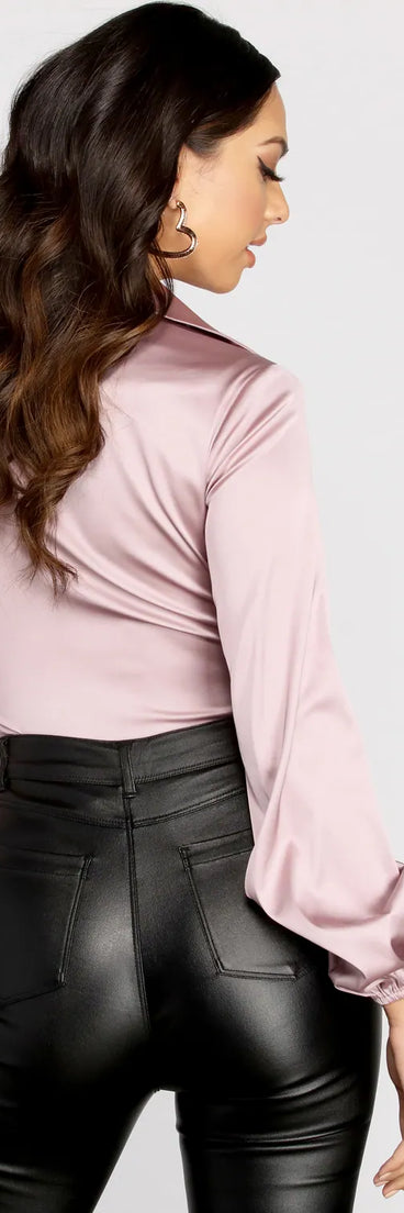 Classic Satin Collared Bodysuit