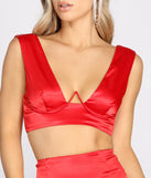 Yes Darling Satin Cropped Top