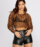 Mesh U Up Leopard Crop Top