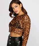 Mesh U Up Leopard Crop Top