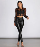 Sheer And Chic Collared Crop Top