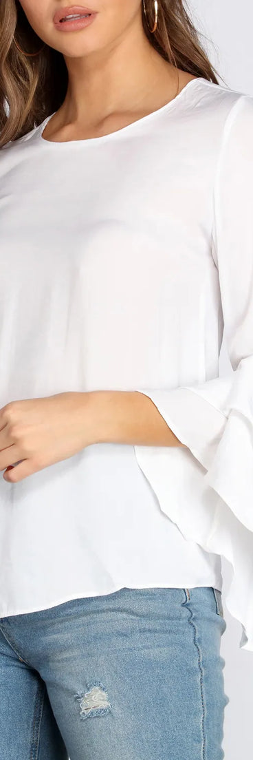 Tiered Ruffle Sleeve Blouse