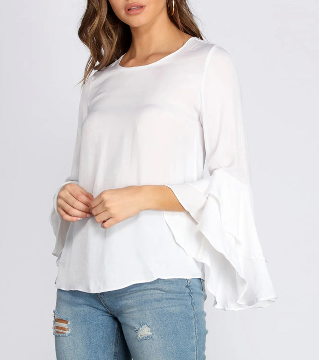 Tiered Ruffle Sleeve Blouse