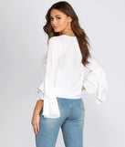 Tiered Ruffle Sleeve Blouse