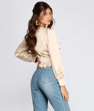 Button Detail Satin Blouse