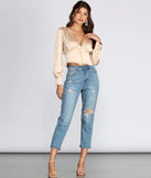 Button Detail Satin Blouse