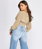 Smocked And Spotted Crop Top