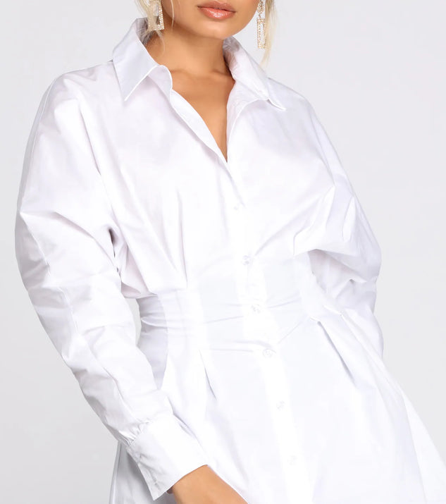 Collared Button Down Shirt Dress