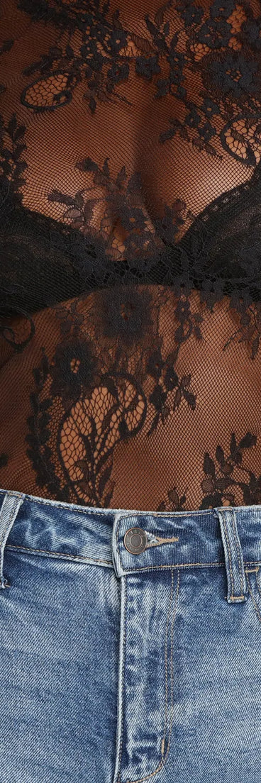 Lacy Baby Mock Neck Bodysuit