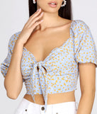 Spring Affair Puff Sleeve Crop Top