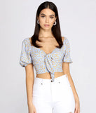 Spring Affair Puff Sleeve Crop Top