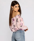 Flower Child Chiffon Cropped Blouse
