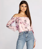 Flower Child Chiffon Cropped Blouse