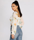 Floral Sweetheart Ruched Crop Top