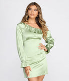 Romantic Ruffles Satin Mini Dress