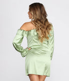 Romantic Ruffles Satin Mini Dress