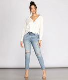 Wrap Front Poplin Top