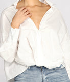 Wrap Front Poplin Top