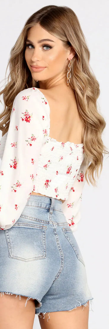 Drawn to Florals Crop Top