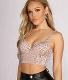 Sequin and Heat Stone Glamour Cropped Bustier