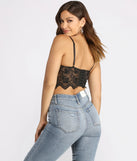 Scalloped Lace Rhinestone Bustier