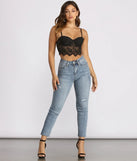 Scalloped Lace Rhinestone Bustier