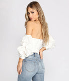 Sweet Like Me Puff Sleeve Crop Top