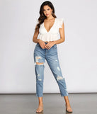 Effortlessly Chic Ruffle Hem Gauze Crop Top