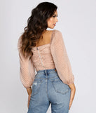 Spot Ya Polka Dot Ruched Crop Top