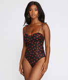 Struck By Cupid Heart Print Bodysuit