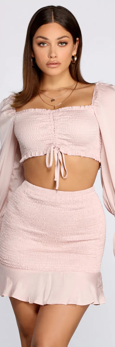 Met Your Match Smocked Crop Top