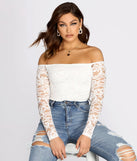 Lover Of Lace Off The Shoulder Bodysuit