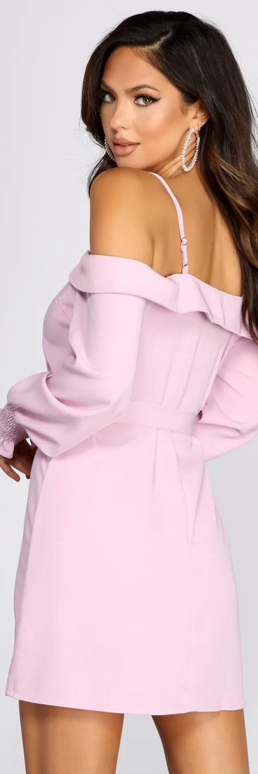 Light And Fresh Cold Shoulder Button Up Tunic