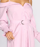 Light And Fresh Cold Shoulder Button Up Tunic