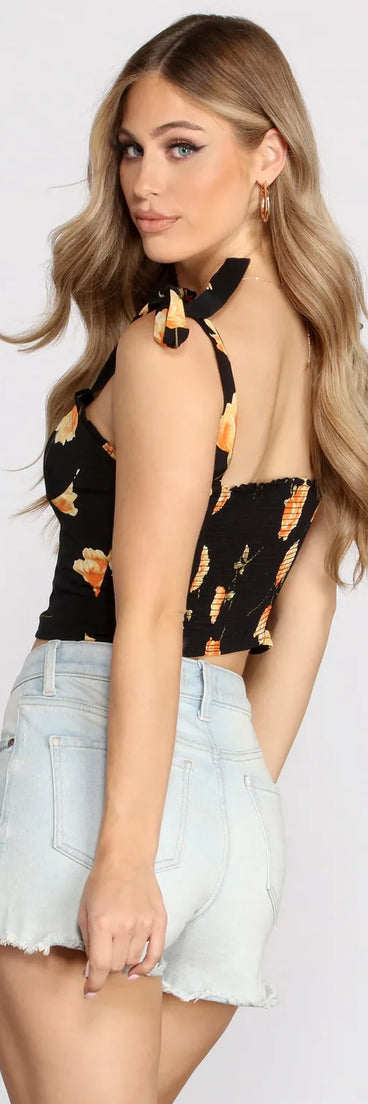 Such A Flirt Floral Crop Top