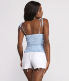 Sleeveless Striped Smocked Peplum Top