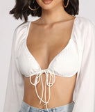 Crushing On You Long Puff Sleeve Crop Top