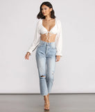 Crushing On You Long Puff Sleeve Crop Top