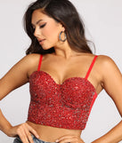 Daring Rhinestone Diva Cropped Bustier