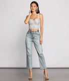 Daring Rhinestone Diva Cropped Bustier