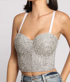 Daring Rhinestone Diva Cropped Bustier