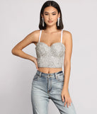 Daring Rhinestone Diva Cropped Bustier