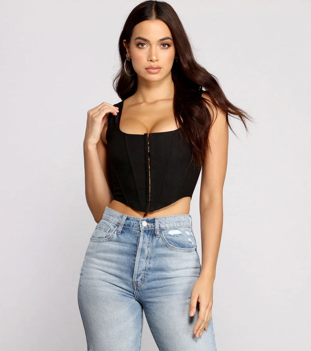 Orange Bandage Hook And Eye Structured Corset | Tops